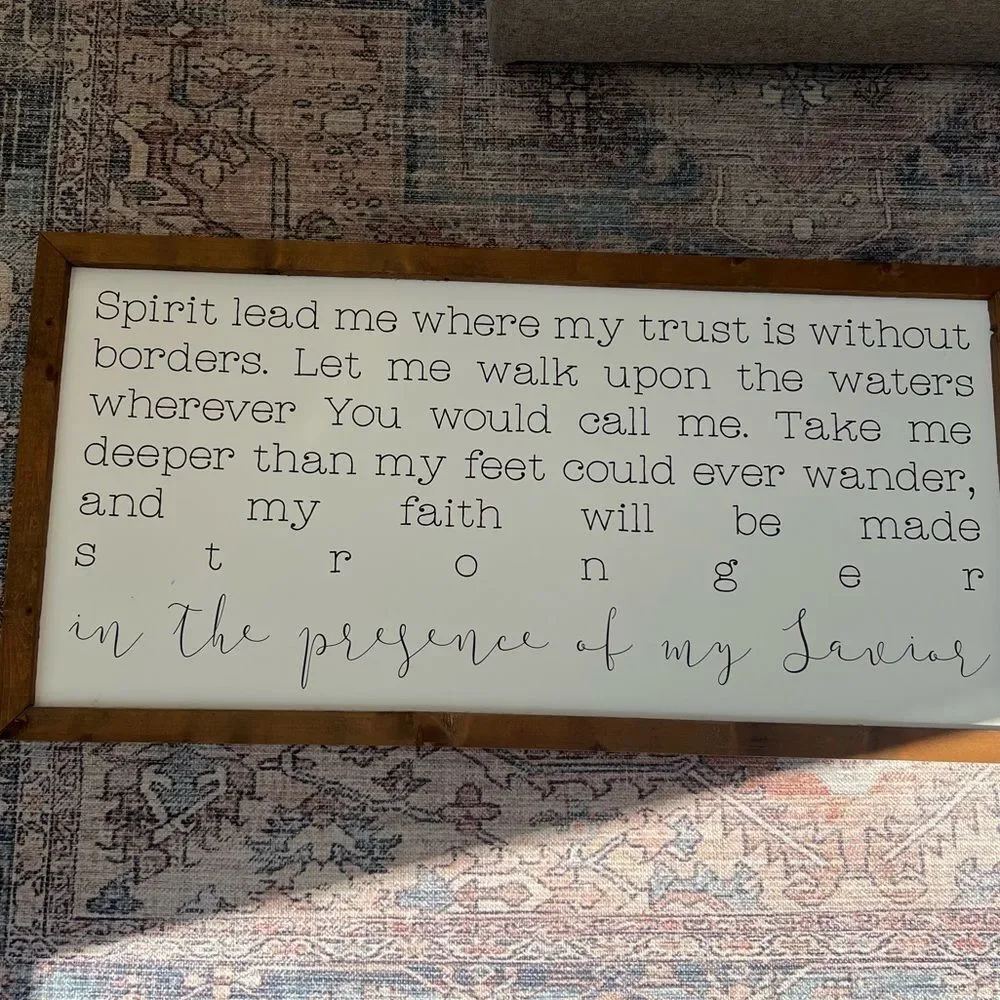 Smallwood Home 45” x 23” Large Inspirational White and Brown Wall Art Decor Wood